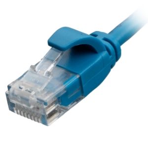 Picture of Cat6 Blue RJ45 U/UTP LSOH 30AWG Slim Snagless Booted Patch Leads