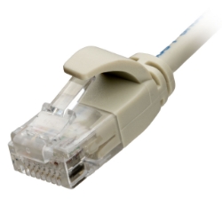 Picture of Cat6 Grey RJ45 U/UTP LSOH 30AWG Slim Snagless Booted Patch Leads