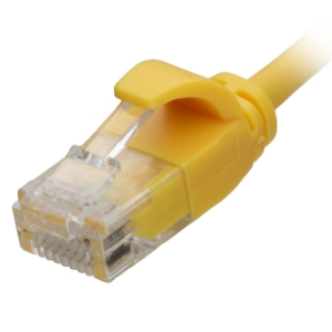 Picture of Cat6 Yellow RJ45 U/UTP LSOH 30AWG Slim Snagless Booted Patch Leads